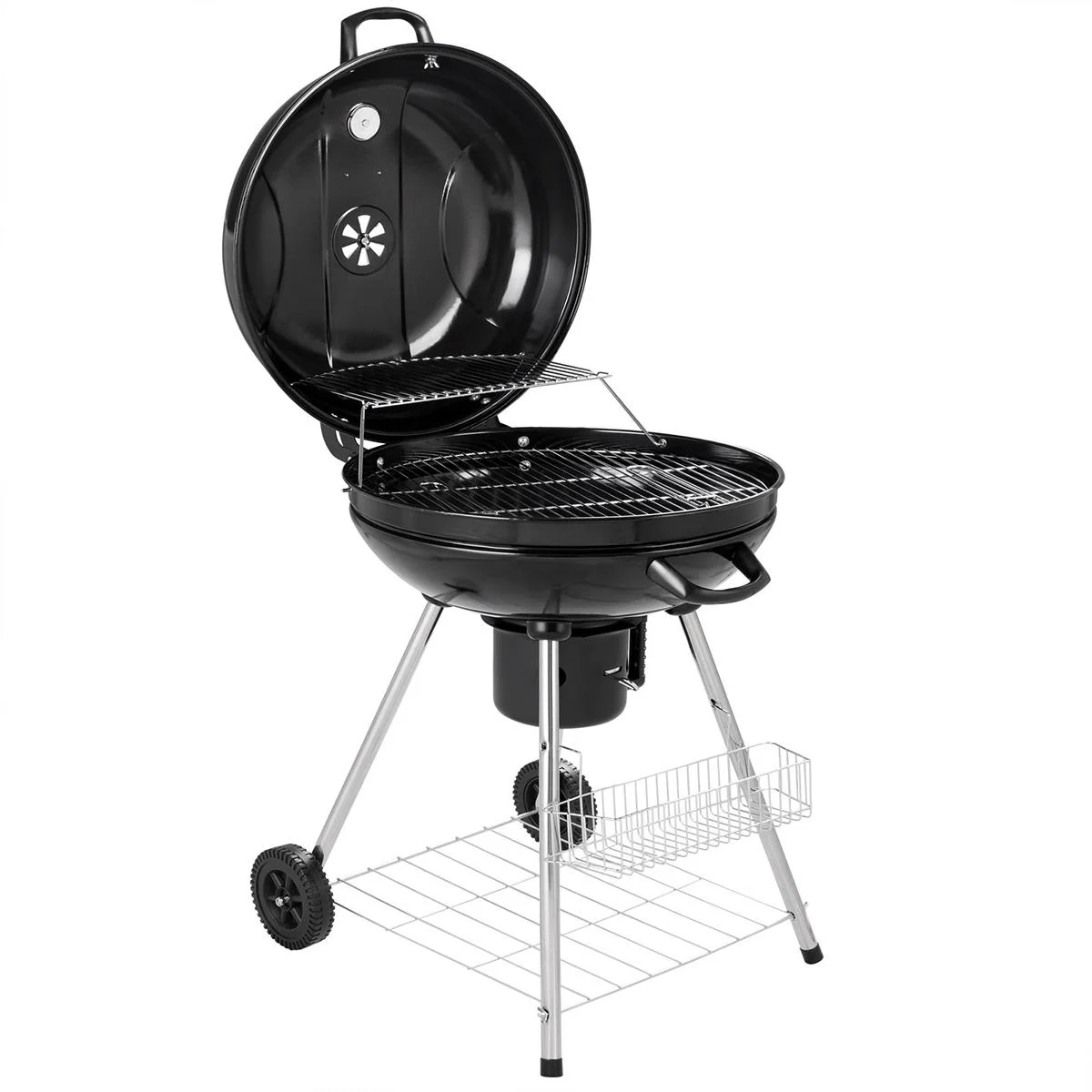 Barbecue - BBQ - auf zwei Rädern - Schwarz - 90x58x68cm