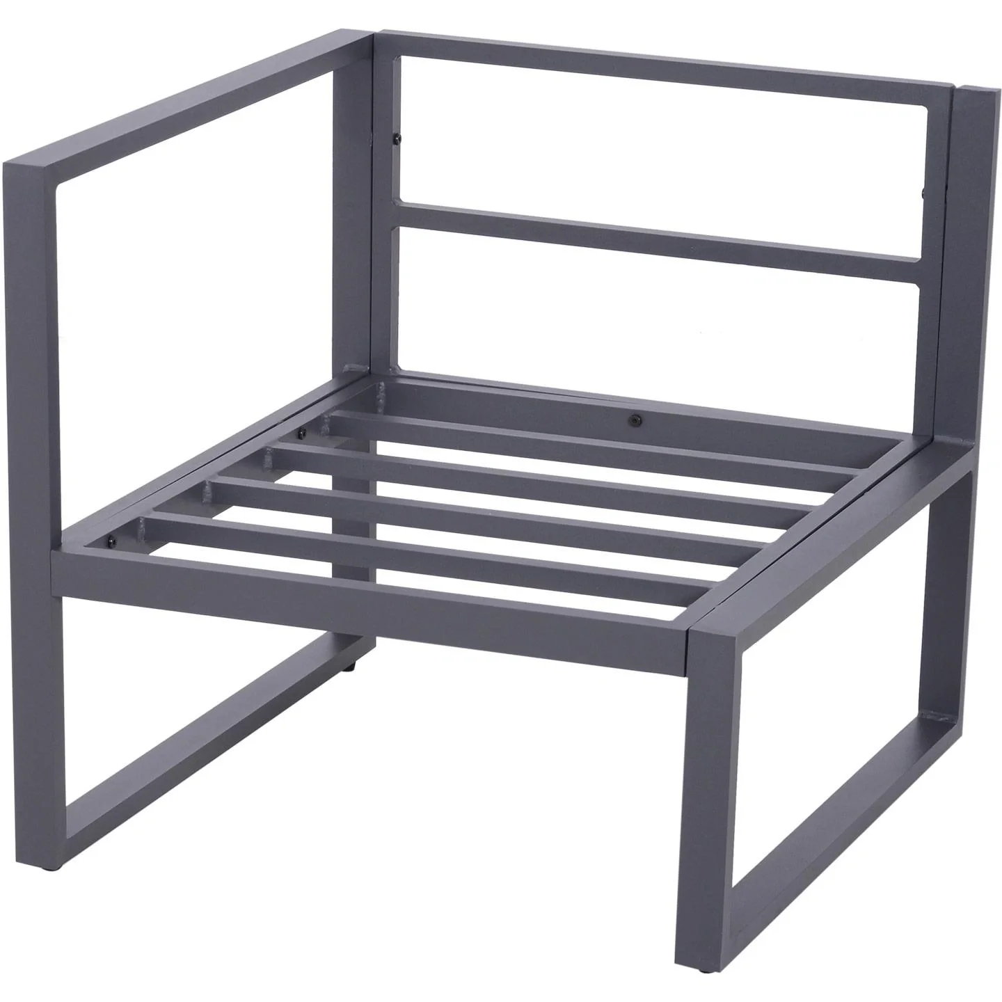 6-tlg, Gartengarnitur Gartensofaset Sitzgruppe Gartenmöbel Alu Grau mit Kissen für 4 5 Personen