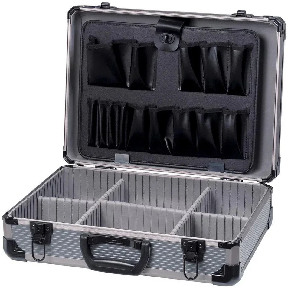 Aluminium-Werkzeugkasten - 48.5x33.5x15.2 - Silber - max 10kg