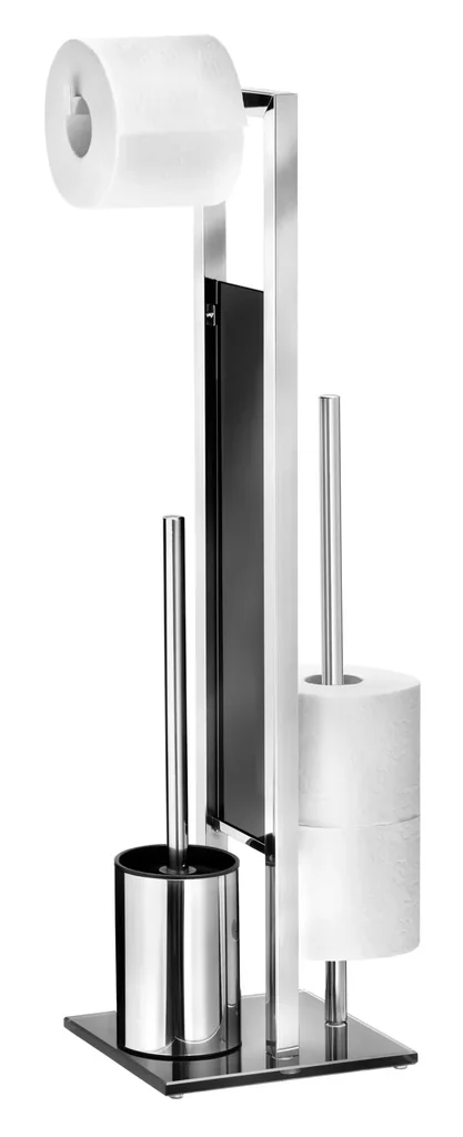 Stand WC-Garnitur Rivalta 3in1, Schwarz / Silber glänzend