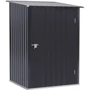 Gerätehaus mit Pultdach 1 x 1 m Metall Gartenhaus Geräteschuppen 0,92 m² verzinkter Stahl Dunkelgrau