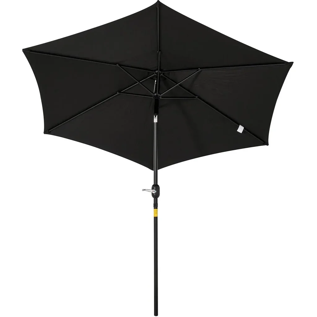 Sonnenschirm mit Handkurbel Schwarz