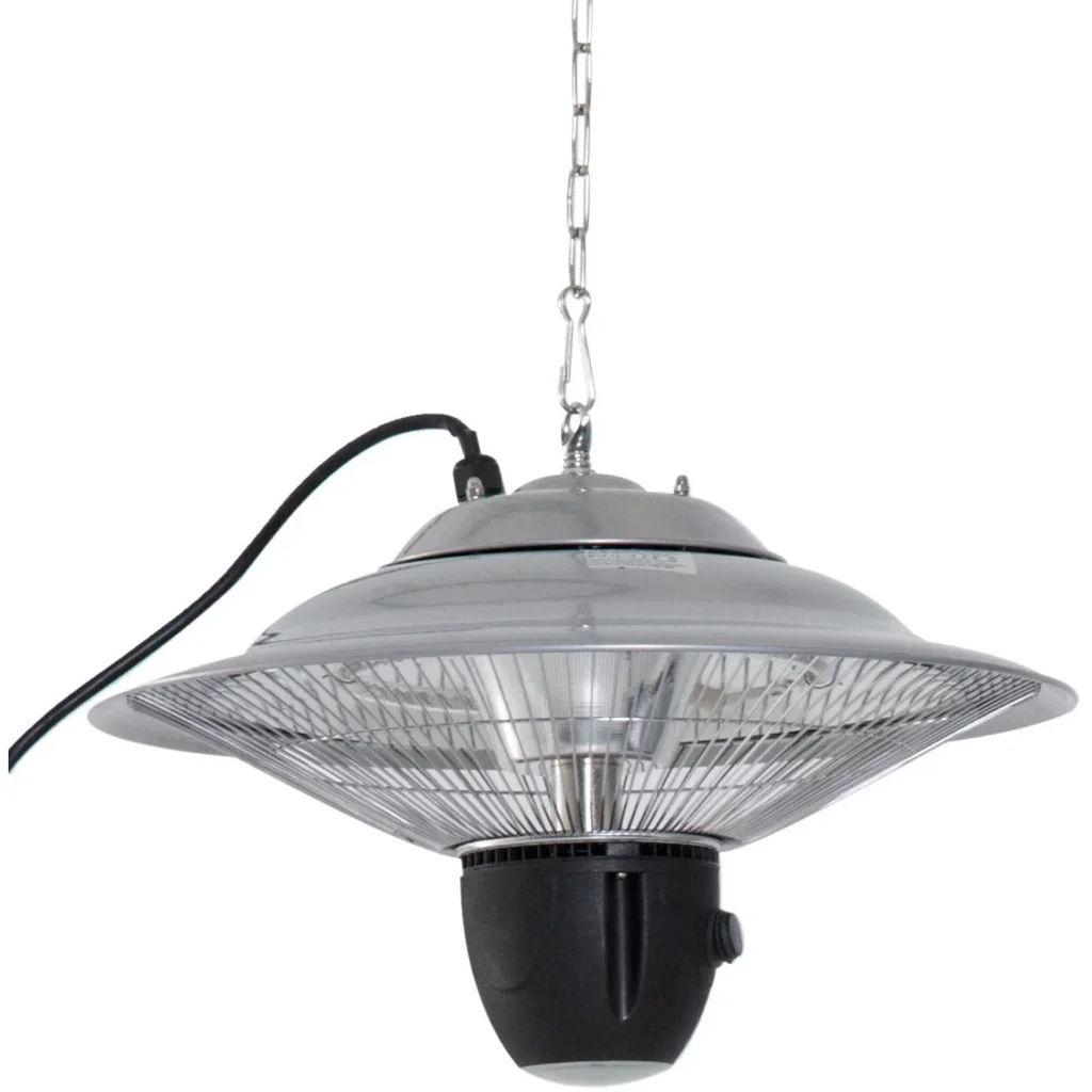 Heizstrahler 1500W mit LED inkl, Fernbedienung Alu Silber