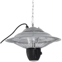 Heizstrahler 1500W mit LED inkl, Fernbedienung Alu Silber