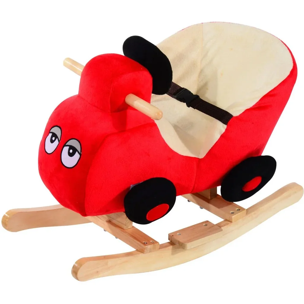 Schaukelpferd Plüsch Auto Schaukeltier Lieder Spielzeug Kinder Baby Rot Auto
