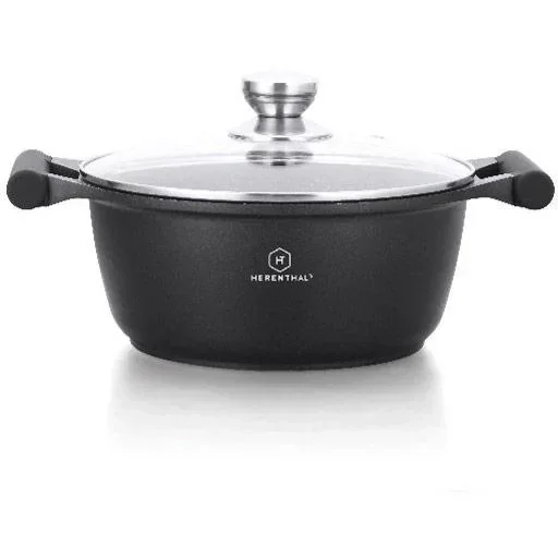 Herenthal Suppe/Kasserolle Marmor - mit Glasdeckel- 20cm