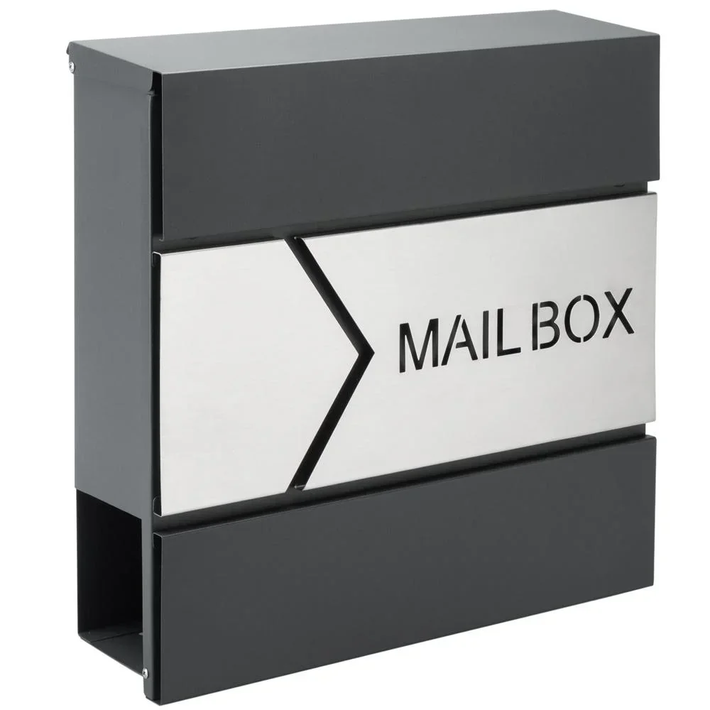 Designerbriefkasten anthrazit / silber