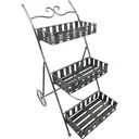 Pflanzregal Pflanzenständer Blumenregal Pflanzenkasten 3 x Ebene Metall Silbergrau 53 x 39 x 79 cm