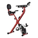 Heimtrainer Fahrradtrainer 1,5 kg Schwungrad Trimmrad mit 8 stufig einstellbarem Magnetwiderstand Rädern Stahl ABS Rot+S