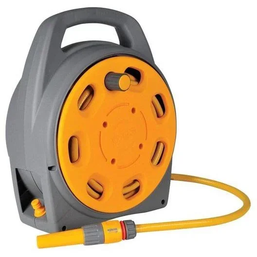 Schlauchkasten, - inklusive 20 (Ø 12,5 mm) Meter Schlauch - Armaturen und Gartenspritze - grau