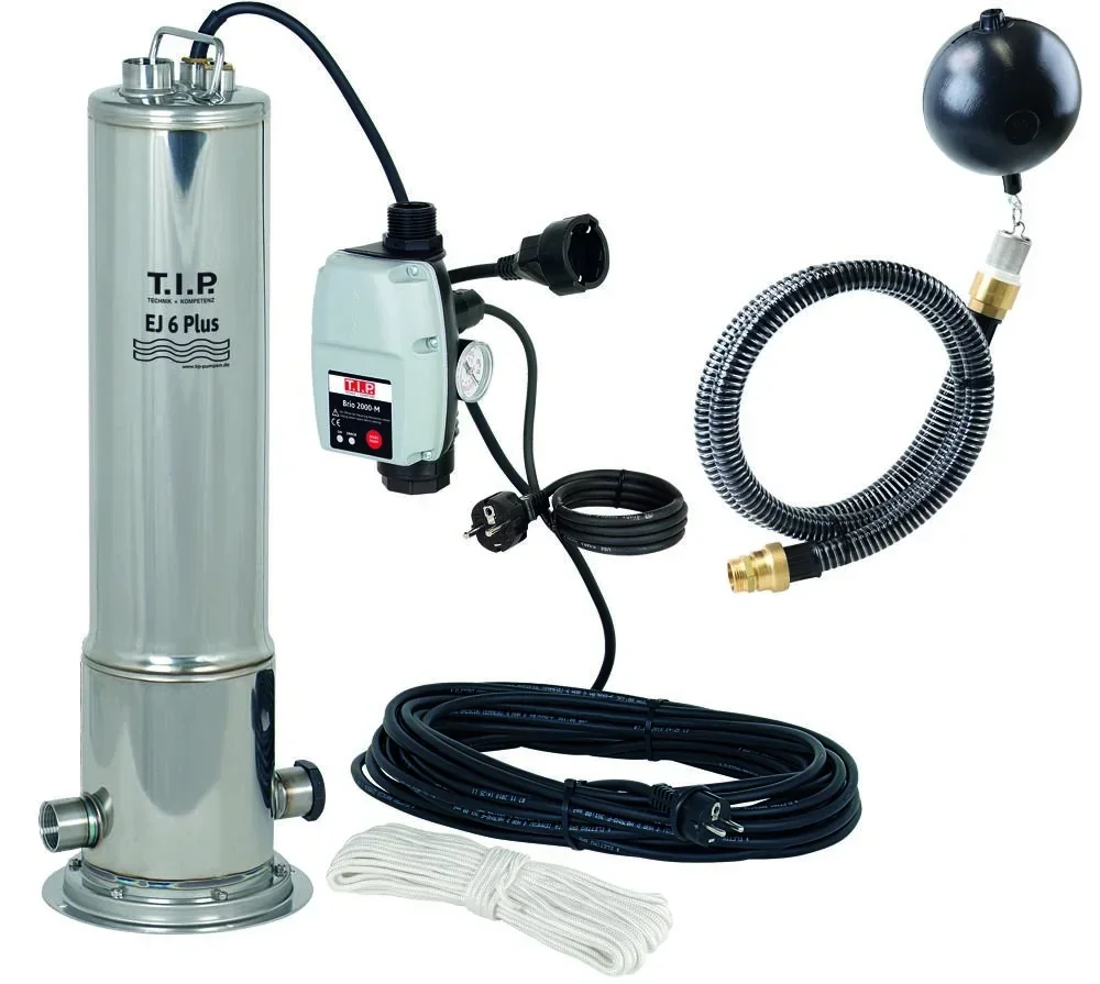 Zisternen-Tauchdruckpumpe EJ 6 Plus mit Anschlusszubehör & elektr. Pumpensteuerung, bis 6.300 l/h Förderm.