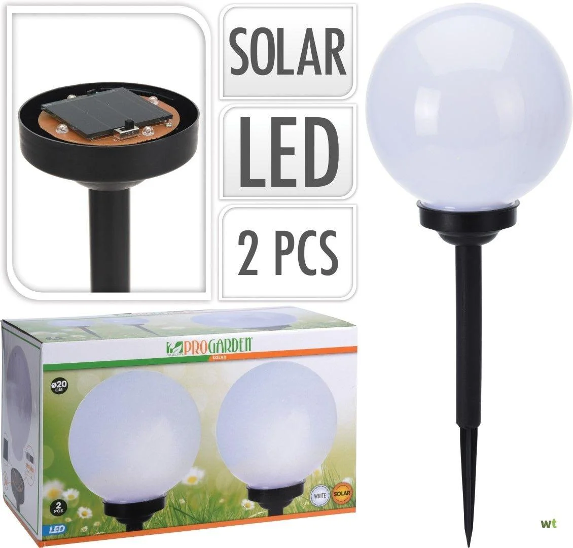 Nampook Solar-Gartenlampe 2er-Set - 20cm - Solarbetrieben
