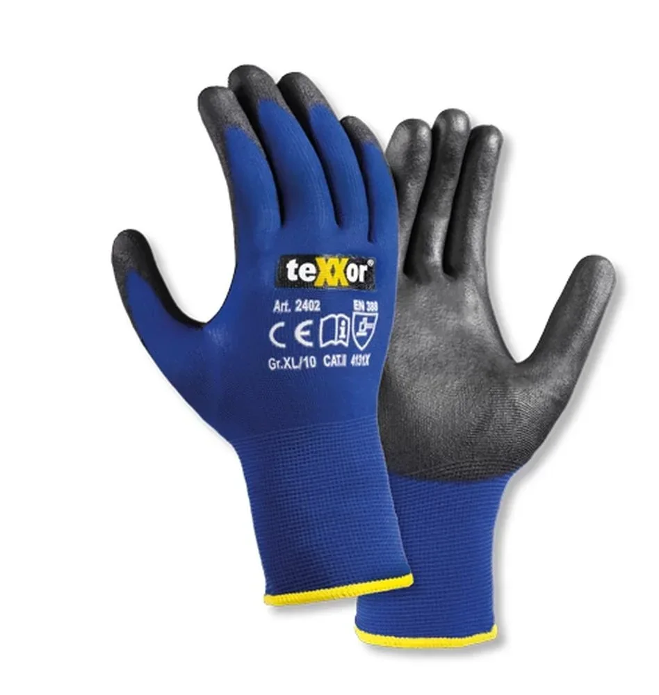 Nylon-Strickhandschuh TOUCH blau/ schwarz Gr. 10