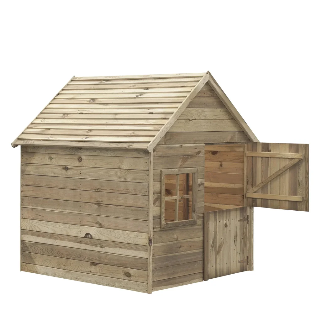 Spielhaus Louise Holz Deluxe Satteldach mit Boden 135 x 130 x 145 cm