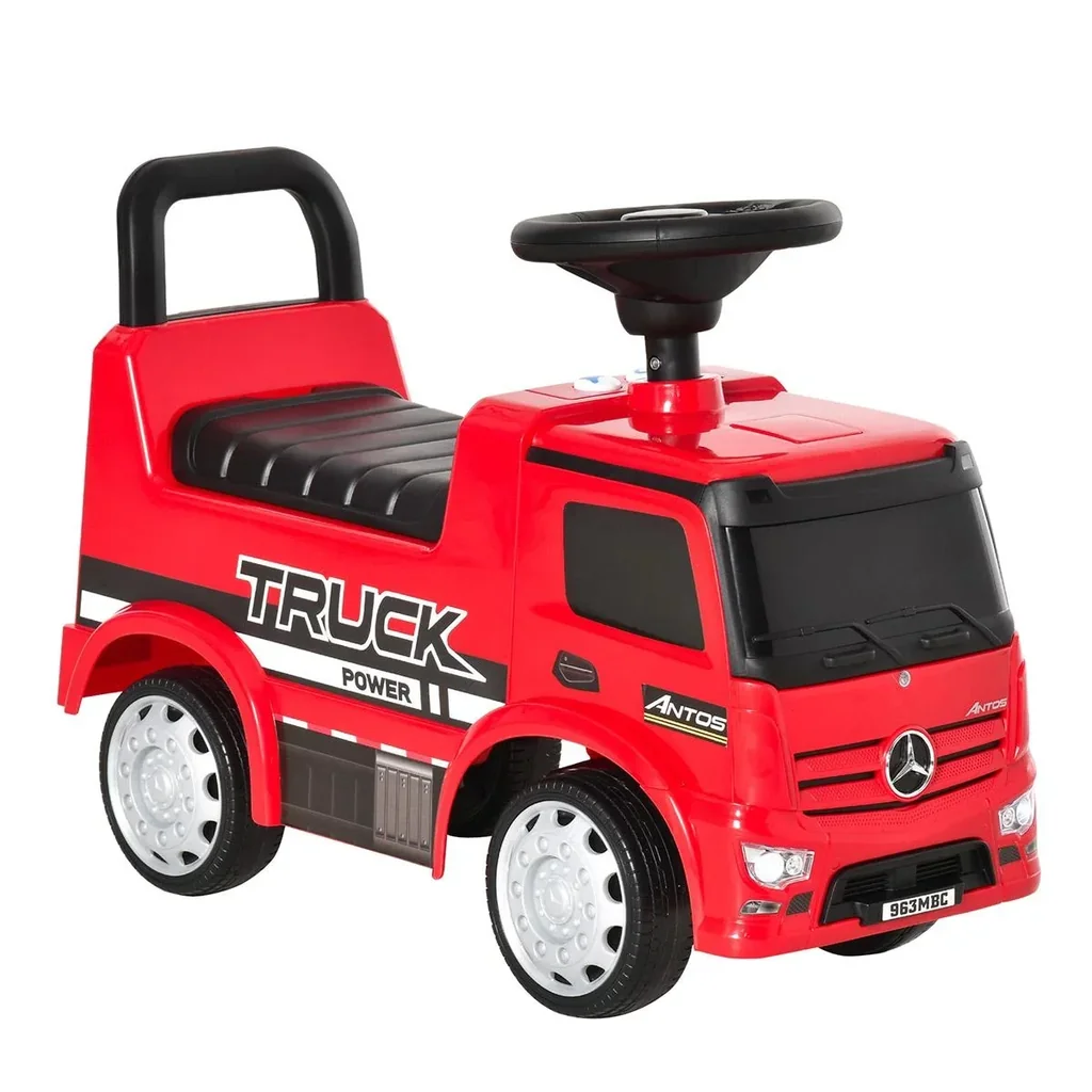 Rutscherfahrzeug Rutscherauto Babyrutscher Kinderfahrzeug lizenziert von Mercedes ANTOS-LKW-Stil mit Licht für Kinder vo