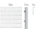 Doppelstabmattenzaun Komplettset, feuerverzinkt, Höhe 160 cm, Länge 20 m