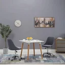 Esszimmerstühle 2 Stück Stoff dunkelgrau