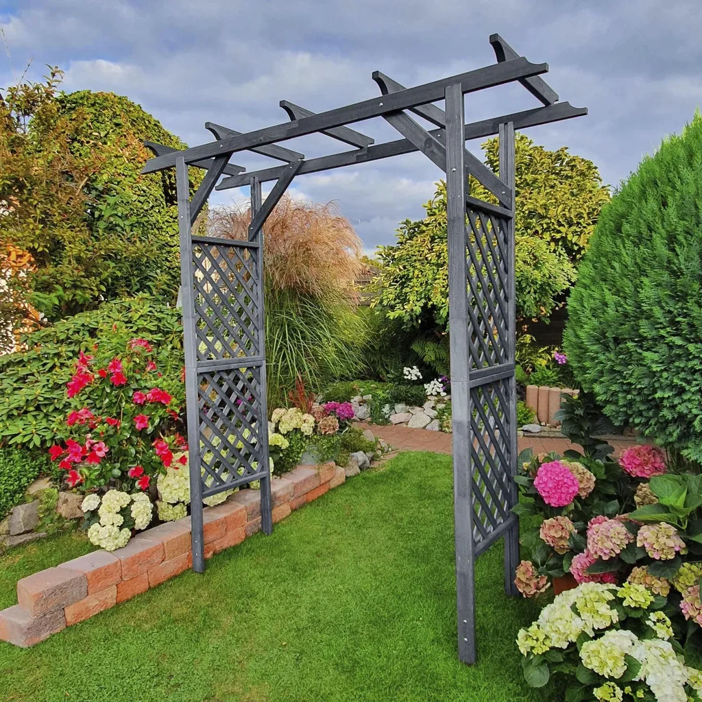 Pergola Bamberg ohne Pflanzkästen, grau