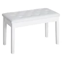 Klavierhocker Klavierbank traditionellen Landhausstil kosmetischer Hocker Stauraum Gummiholz Kunstleder Weiß 76 x 36 x 5