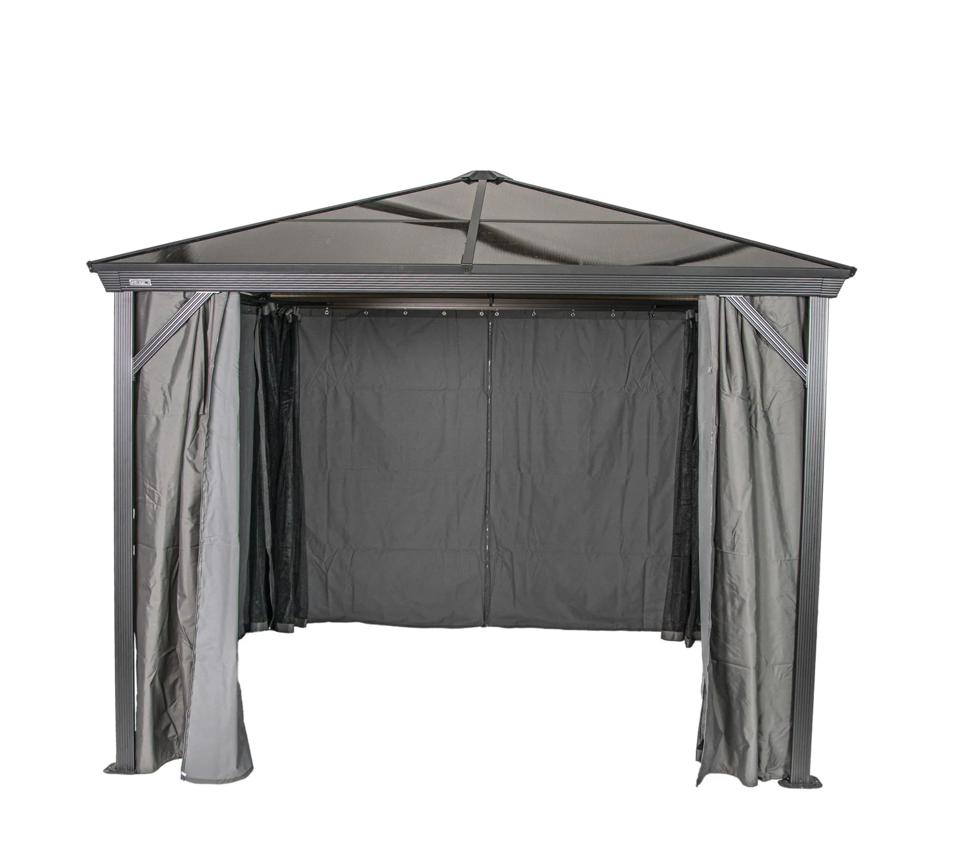 Sojag Pavillon Verona 1010 298,3×298,3×261 cm Anthrazit – Hardtop mit 6-mm-Polycarbonatdach