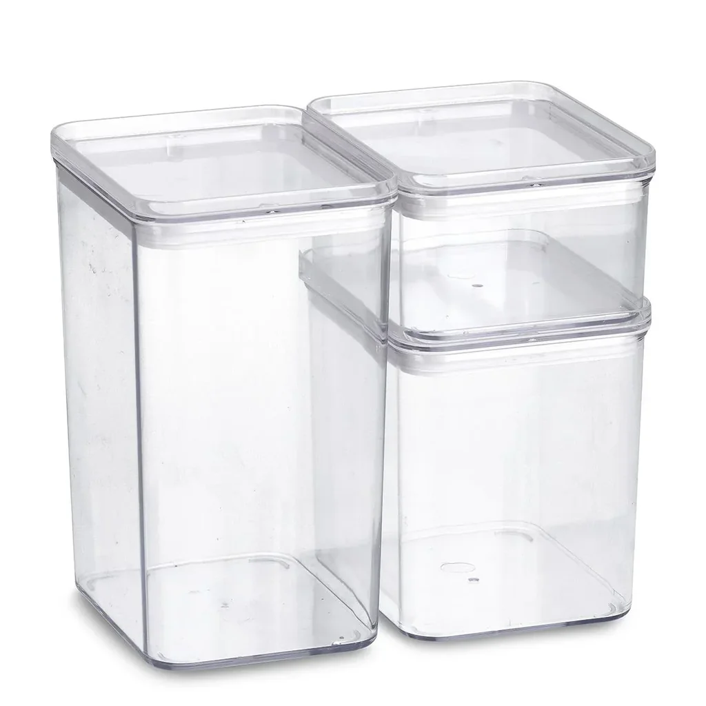 Vorratsdosen-Set, 3-teilig, Kunststoff, transparent