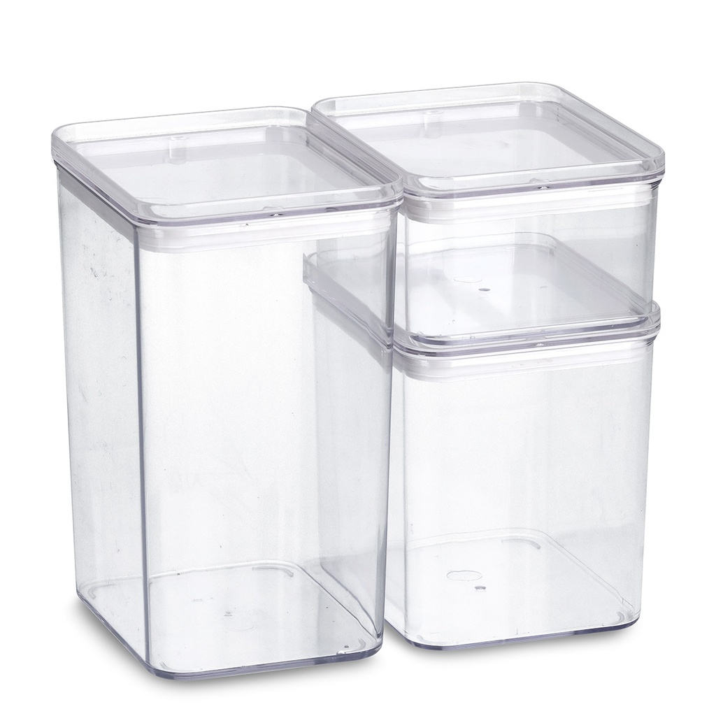 Vorratsdosen-Set, 3-teilig, Kunststoff, transparent