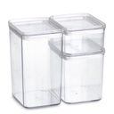 Vorratsdosen-Set, 3-teilig, Kunststoff, transparent