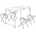 Klappbare Campingbank 5 Stück weißes Aluminium