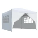 Pavillon 3x3m Faltpavillon 4 Seitenwände mit Fenster Tür mit Reißverschluss Festzelt Gartenzelt Pop-Up-Pavillon inkl. He