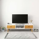 TV-Schrank 120x35x35 cm Kiefer massiv weiß