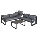 3-tlg. Gartengarnitur Gartenmöbel-Set 4-stufig verstellbar Gartenliege Gartenset Sitzgruppe mit Beistelltisch Sofa mit K
