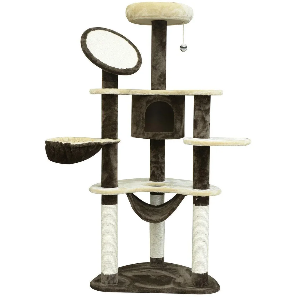 Katzenbaum Sisalsäulen 65x50x153 cm creme-kaffebraun