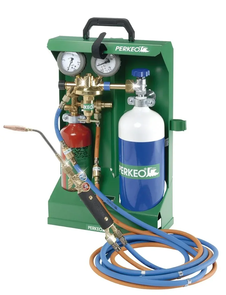 Hartlötgerät Economy für Propan-Sauerstoff im transportsicheren Tragerahmen