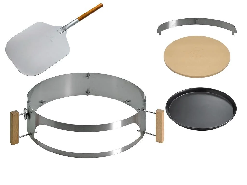 Komplettpaket Smokin PizzaRing - für Kugelgrill (67cm) inkl. Pizzastein, Pizzabande und Pizzaschieber