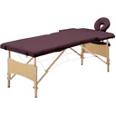 Zusammenklappbarer Massagetisch 2 Zonen Holz lila