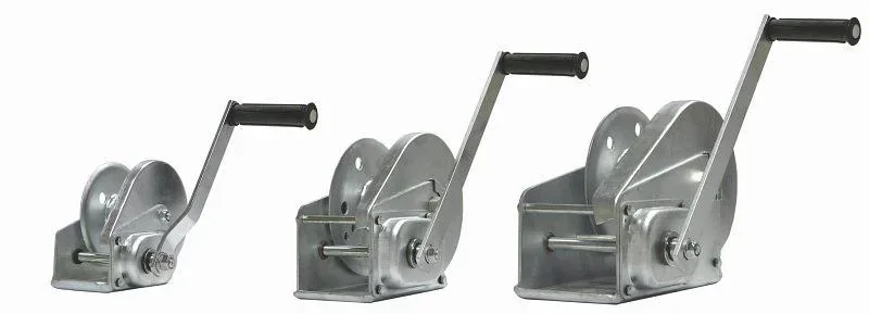 Handbremswinde BHW-1200, Max. Hubkraft / Zugkraft unterste (1.) Lage: 550 daN, inkl. 20 m Seil mit SOB Haken