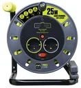 Kabeltrommel 25 Meter mit 2 Steckdosen und 2 USB Ports