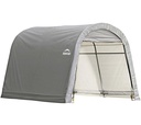 ShelterLogic Foliengerätehaus 9 m², grau, 300×300 cm – Round Top, DuPont-Stahlrahmen, wetterfest