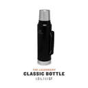Classic Vakuum-Flasche 1,0 l, matt schwarz, doppelwandige Vakuumisolierung, Griff, Trinkbecher