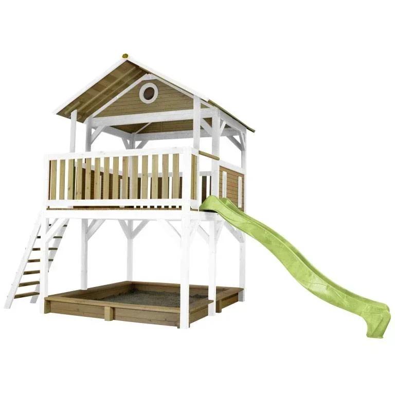 Simba Spielturm Braun/Weiß - Lindgrüner Schlitten