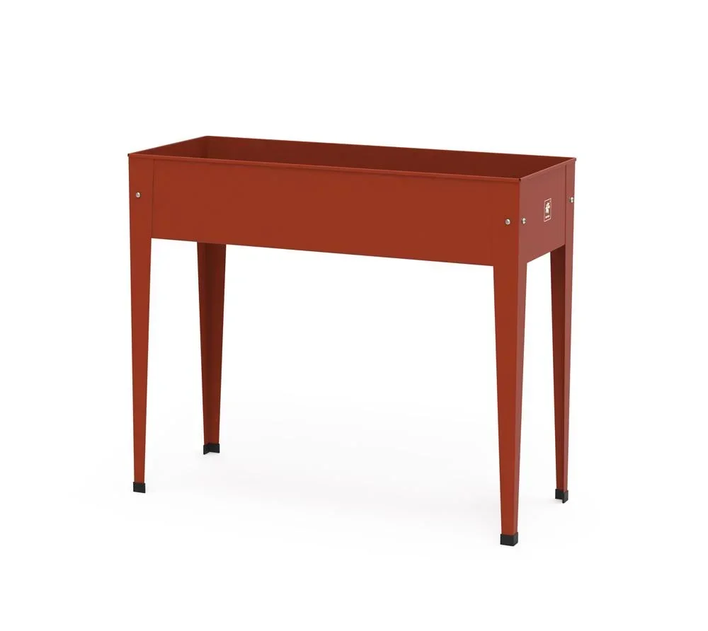 Metall Hochbeet Urban inklusive Bodenplatte 100x40x84 cm Rot