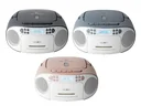 CD Radio Boombox mit DAB+/UKW-Radio, MP3/CD, Kassette und AUX-IN, grau