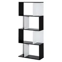 Bücherregal S-förmiges Standregal Lagerregal 4-stufige Vitrine mit Hardware-Schnalle moderner Raumteiler Spanplatte Sch