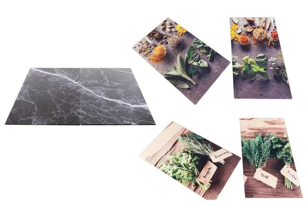 Herdabdeckplatte, 2 teilig, Motiv Gewürze