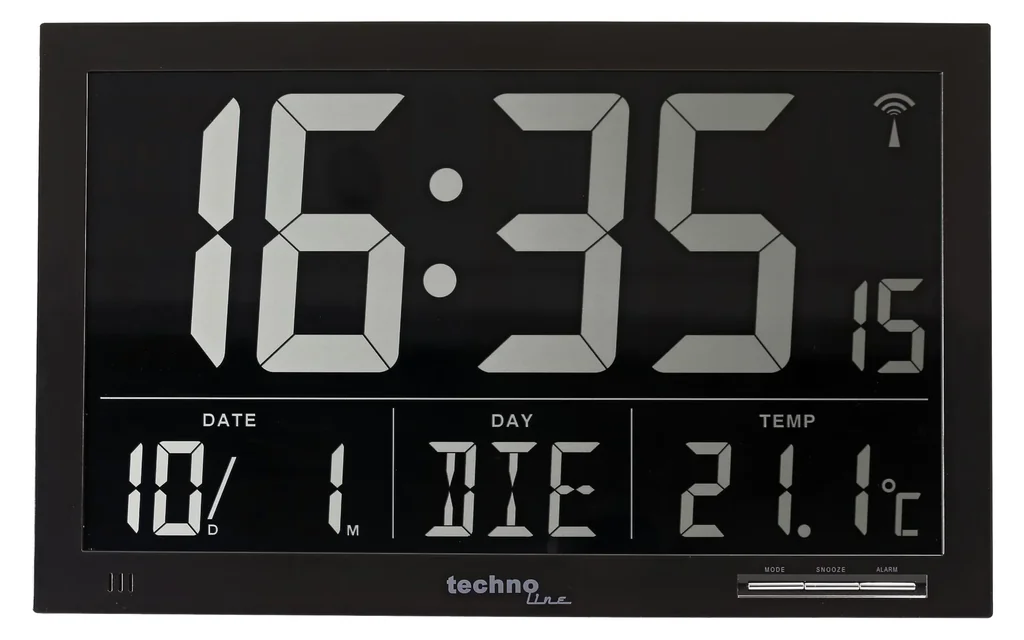 Digitale XXL Funk-Wanduhr mit Innentemperaturanzeige