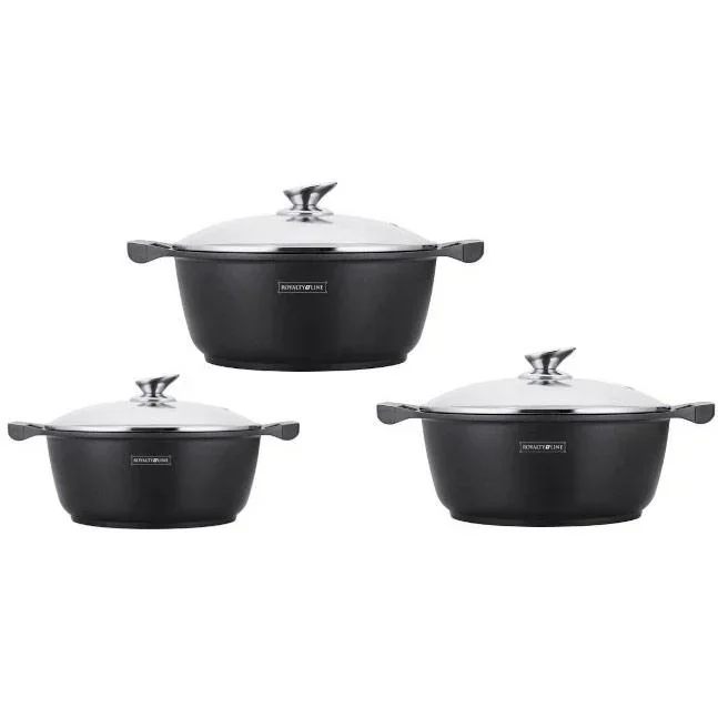 Marmorsuppe / Bratpfanne - 3er-Set - 26 + 28 + 30 cm