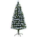 künstlicher Weihnachtsbaum mit Fernsteuerung LED-Leuchten Christbaum Tannenbaum PVC Metall Grün+Weiß Ø75 x 150 cm