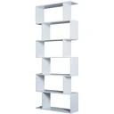 Bücherregal Weiß Wandregal Raumteiler S-Form 6 Fächer