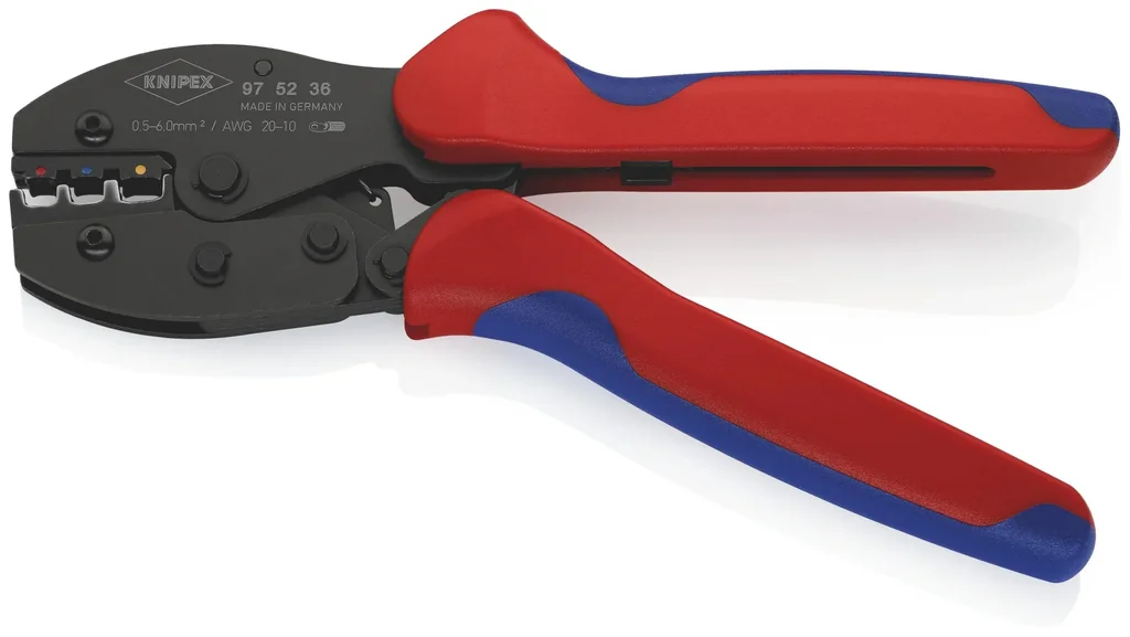 KNIPEX PreciForce Crimpzange mit Mehrkomponenten-Hüllen brüniert 220 mm