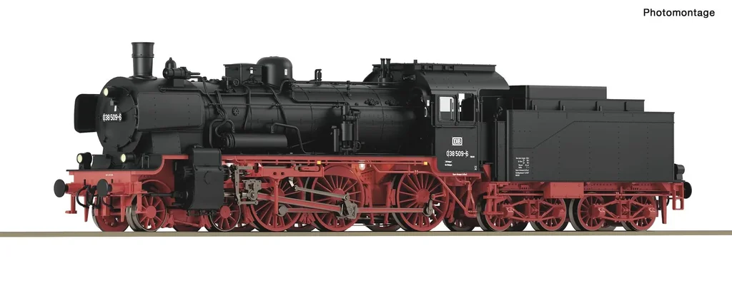 Dampflokomotive 038 509 der Deutschen Bundesbahn, H0, AC